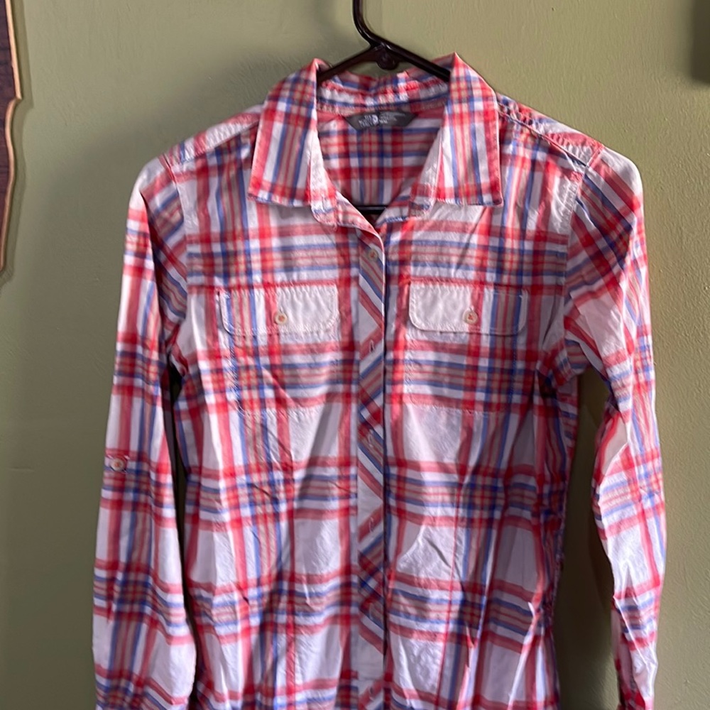 The north face plaid button up shirt
